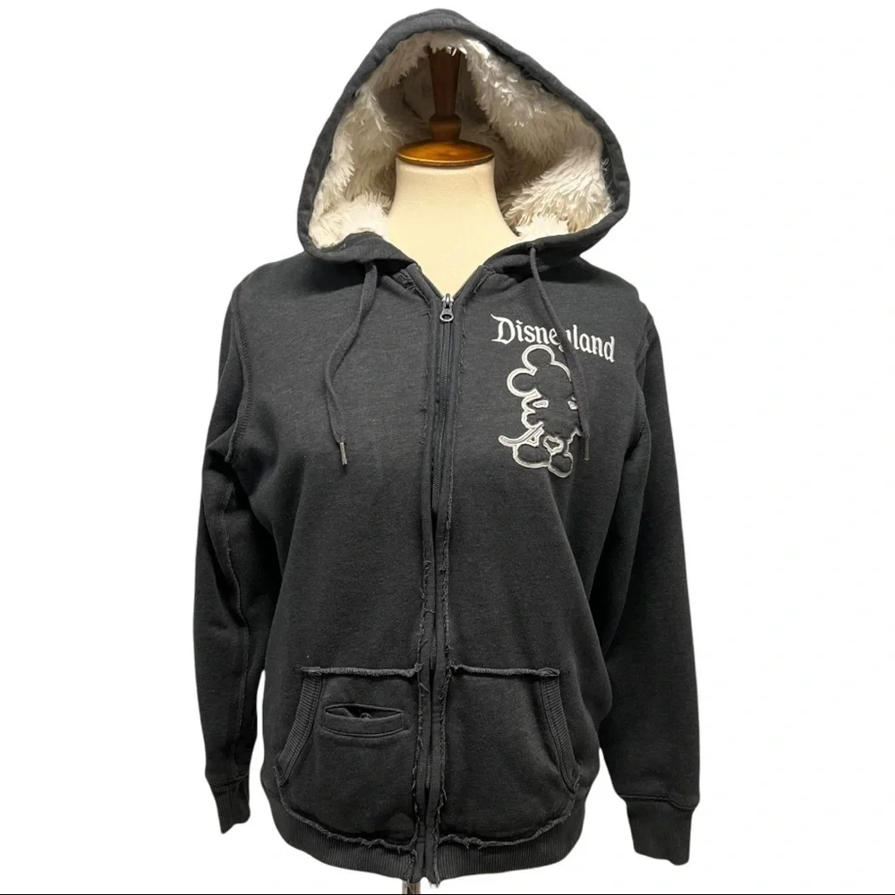 Disney Parks 55th Anniversary Shaggy Fleece Lined Full Zipper MickeyHoodie - Picture 2 of 14